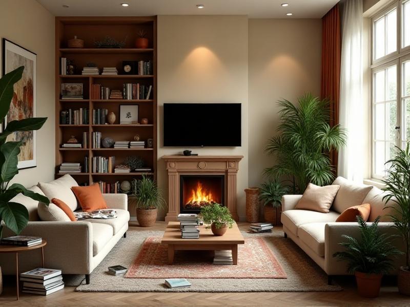 A before-and-after comparison of a living room transformed using Feng Shui principles. The 'before' image shows a cluttered and disorganized space, while the 'after' image features a clean, balanced arrangement of furniture, natural light, and vibrant plants. The overall mood shifts from chaotic to calm and inviting, highlighting the impact of Feng Shui on home value.