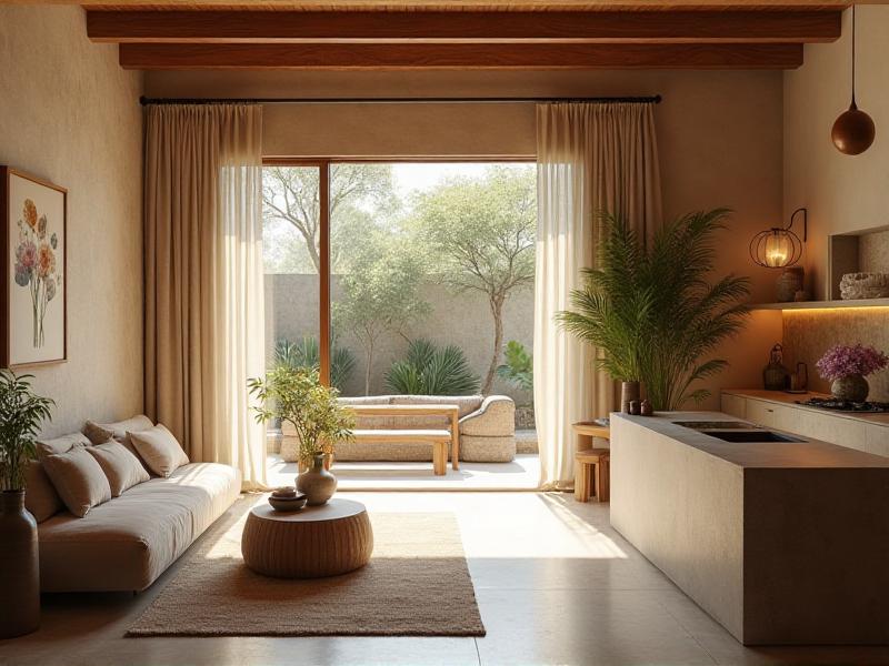 A beautifully balanced and harmonious home, featuring a mix of natural elements, soft lighting, and carefully placed decor. Each area of the home is aligned with the Bagua Map, creating a space that supports positive energy flow and well-being. The overall atmosphere is peaceful, inviting, and full of life.